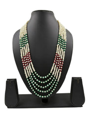 Layered Multi Color Real Freshwater Pearl Beaded Necklace For Women