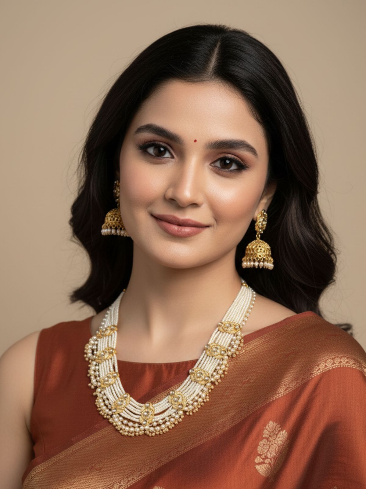 Exquisite Rose Gold Polish Kundan And Pearl Choker Set – Timeless Beauty