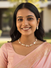 Neesa Short And Delicate Polki Necklace Set | Kundan Necklace Set For Girls