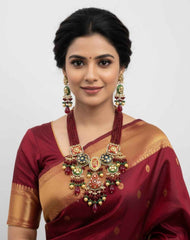 Designer Handcrafted Multi Color Kundan Meenakari Necklace For Weddings