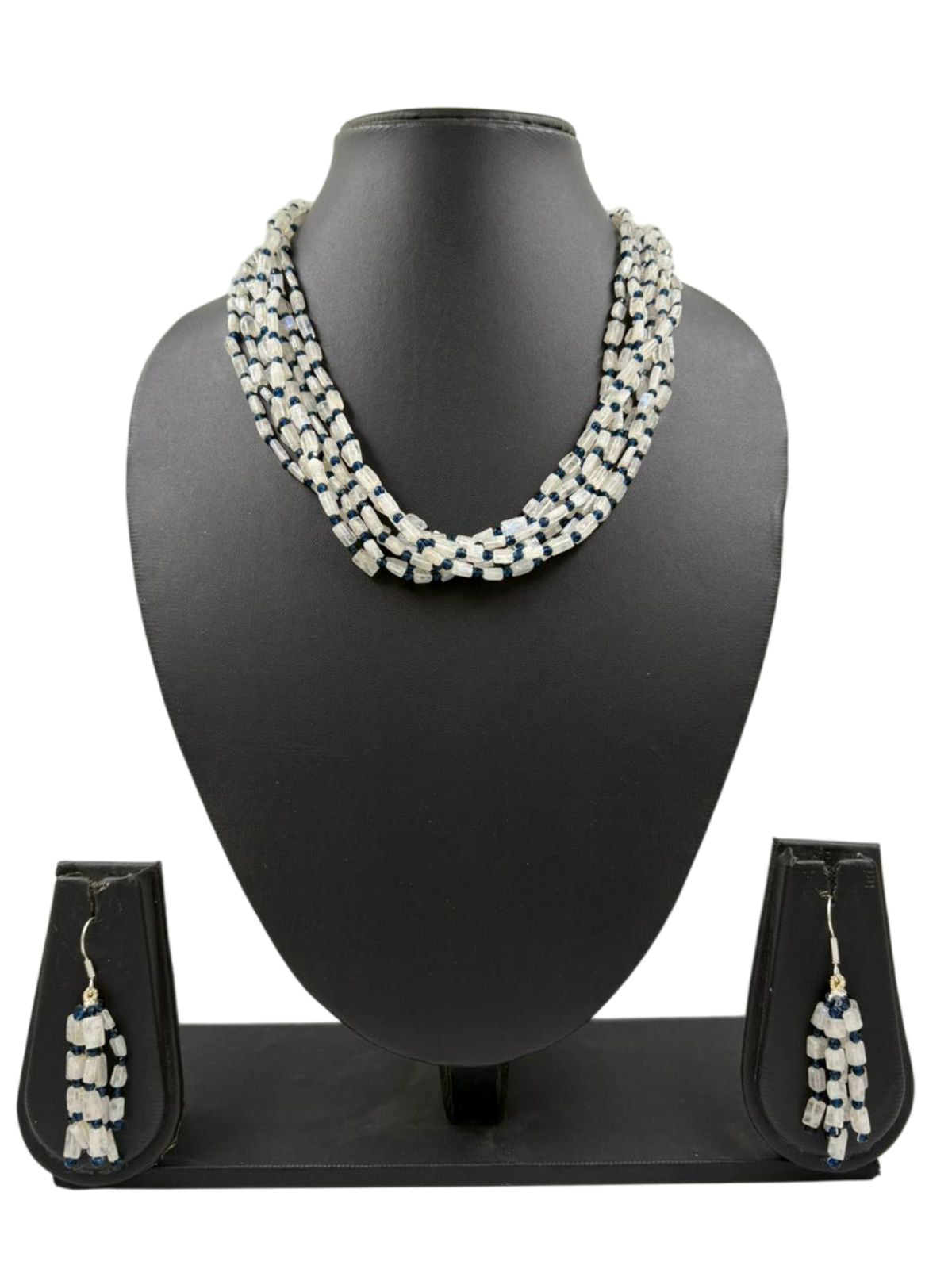 Multi Layered Rainbow Moonstone Beaded Necklace Set For Women - Elegant Gemstone Jewellery 