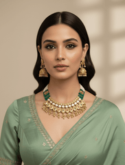 Gold Plated Beaded Heritage Jewellery Set For Women - Wedding & Fesitive Jewellery Set