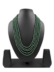 Handcrafted Green Jade and Freshwater Pearls Multi-Layered Beaded Necklace
