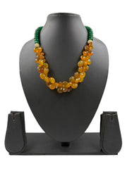 Exquisite Handmade Natural Faceted Carnelian Almond Shape Beaded Necklace Set - Perfect Indo Western Wear 