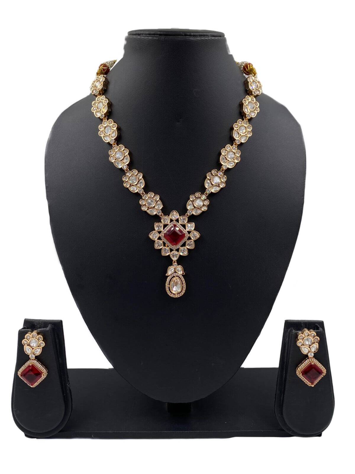 designer Lavisha Short Polki Jewellery Necklace Set for women