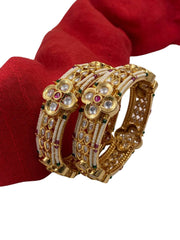 designer pearls and Kundan Polki Bangles | Kada Bangles for women 