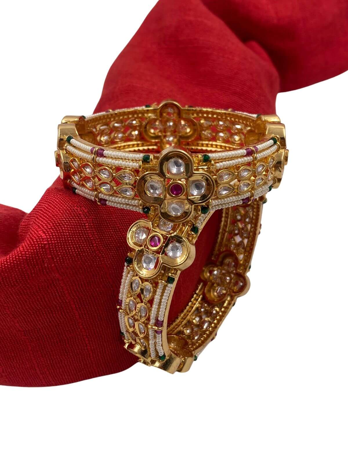 designer pearls and Kundan Polki Bangles | Kada Bangles for women 