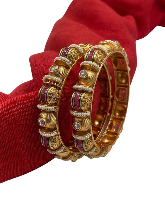 gold-plated designer Antique Bangles | Women Bangles