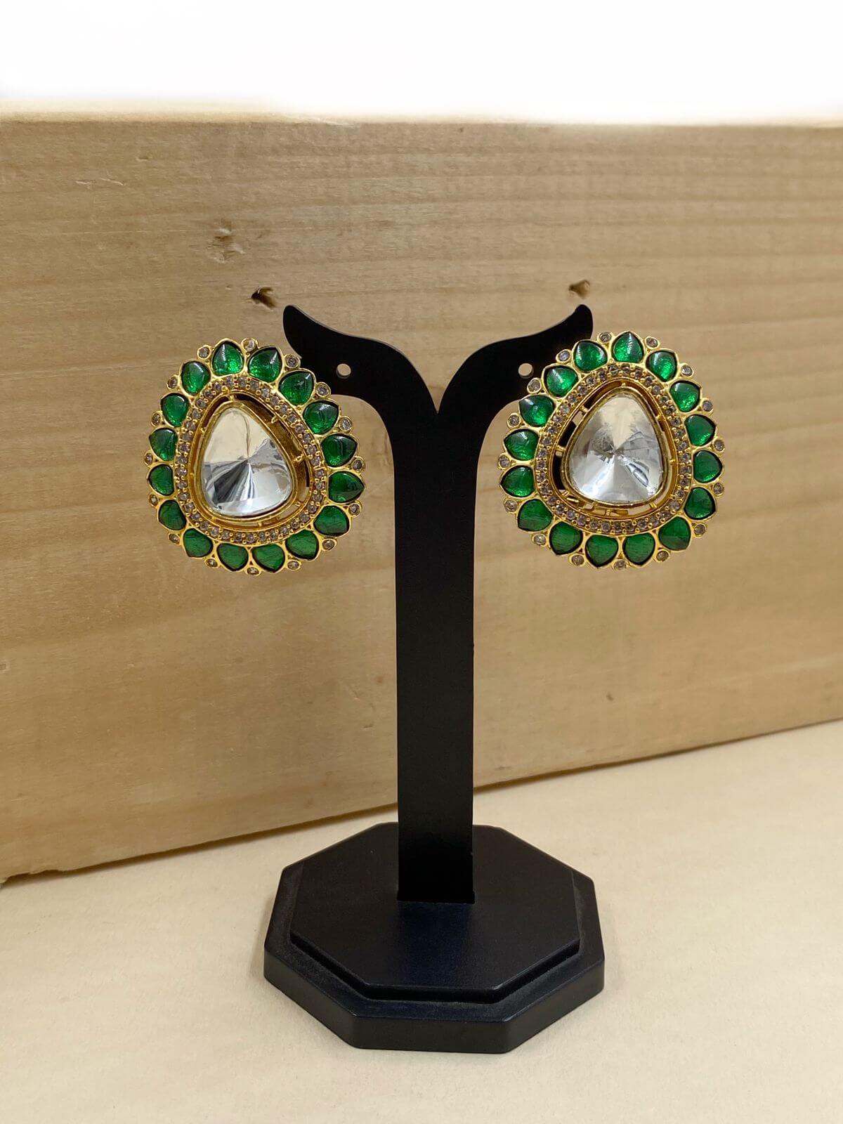  Beautiful Uncut Polki Stud Earrings For Women | Kundan Stud Earrings