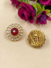 Big Kundan Stud Earrings For Women