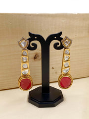 Designer Long Uncut Polki Dangler Earrings 