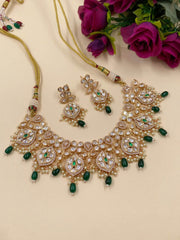 Designer Green Polki Wedding Jewellery Necklace
