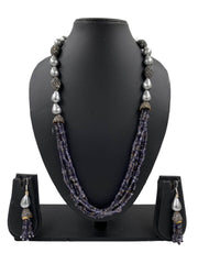 gorgeous Semi Precious Iolite Blue And Grey Shell Pearls Fancy Beads Necklace Online 