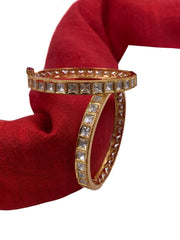 Traditional Artificial Square Shape Thin Polki Bangles By Gehna Shop