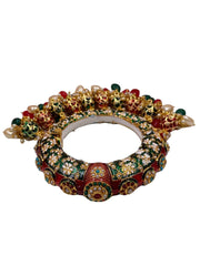 handcrafted Rajasthani Green Meenakari Pacheli Kada bracelet