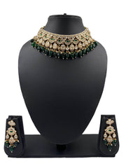  Designer Kundan Polki Green Choker Set For Weddings 