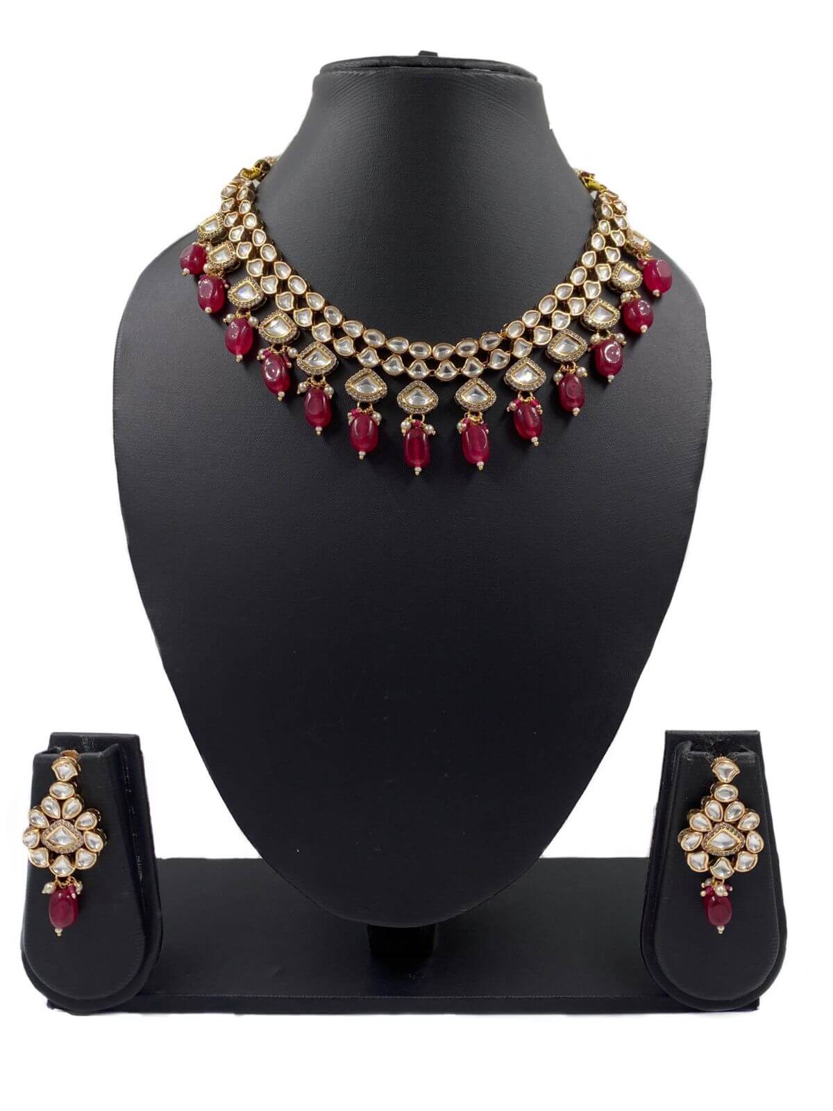 Modern Look Polki Jewellery Necklace Set By Gehna Shop