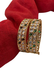 Traditional Designer Polki Kada Bangles Set By Gehna Shop