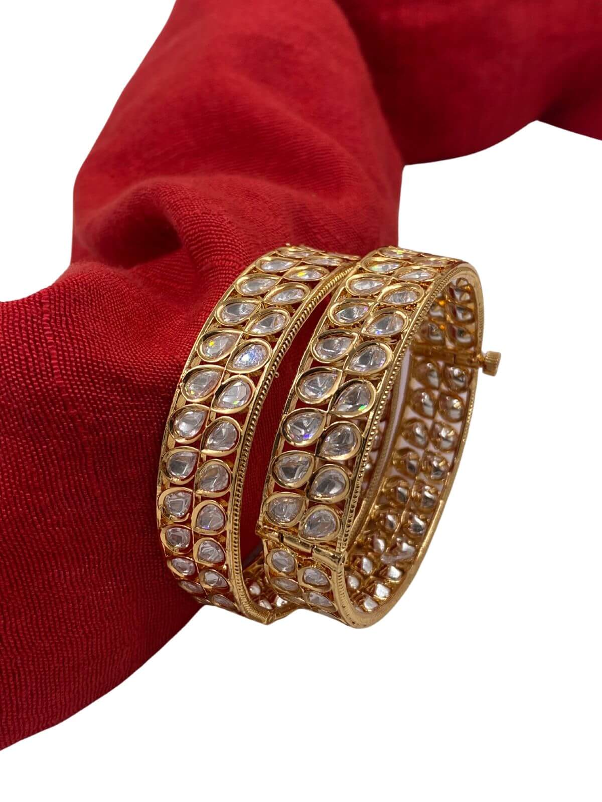 latest artificial designer Polki Kada Bangles Set