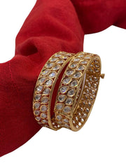 latest artificial designer Polki Kada Bangles Set