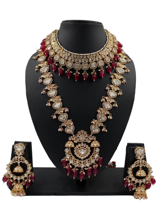 designer Polki Heavy Indian Bridal Jewellery Necklace Sets online at the best quality.