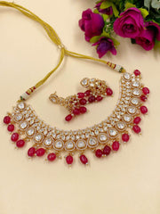 Designer Polki Heavy Bridal Jewellery Necklace Set By Gehna Shop