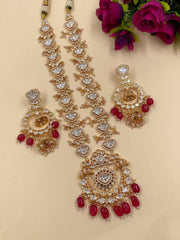 Designer Polki Heavy Bridal Jewellery Necklace Set By Gehna Shop