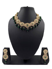 Designer Green Polki Jewellery Necklace Set for weddings, engagements and marriage receptions online 
