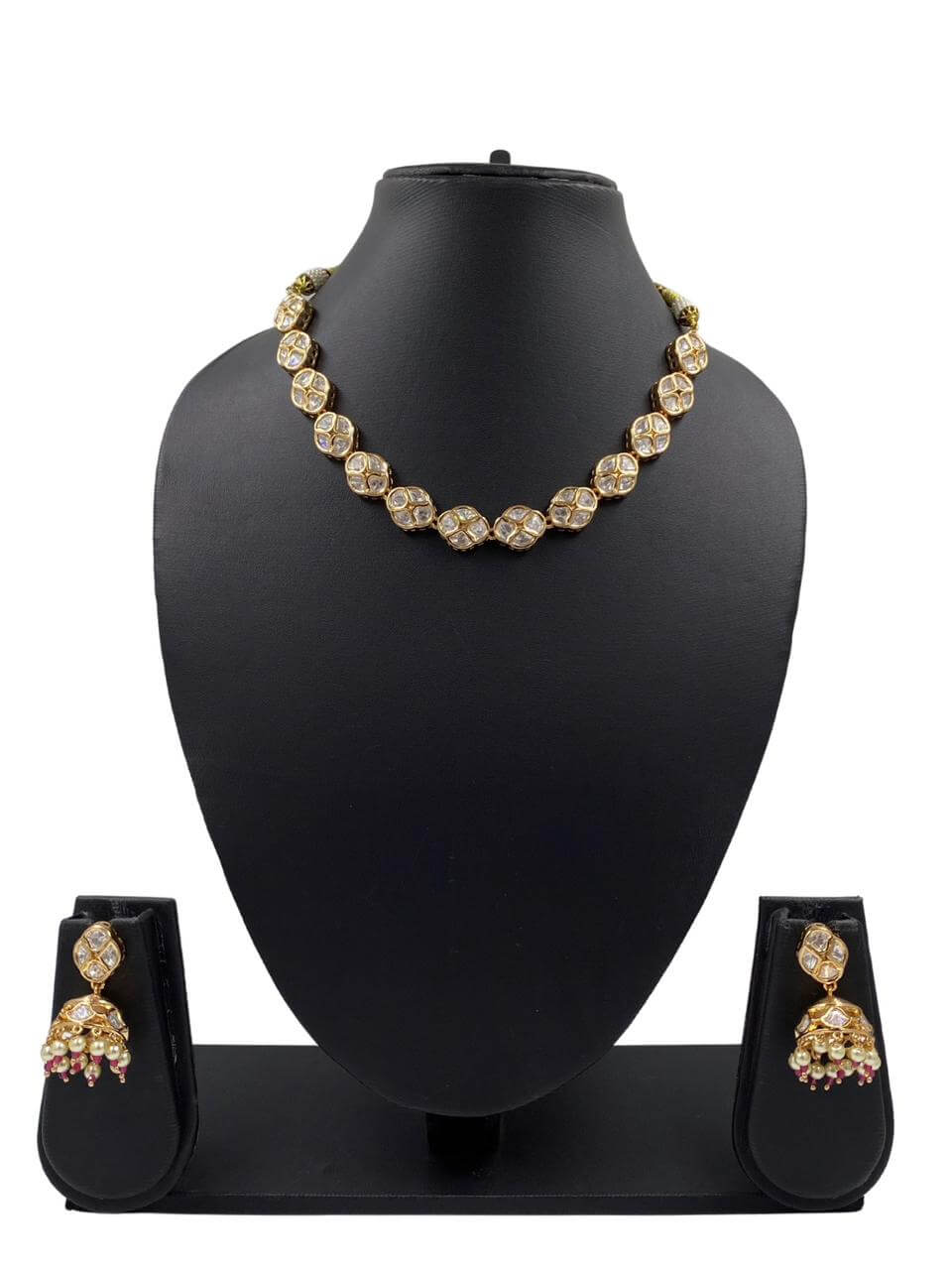 Exclusive Designer Short Polki Jewellery Necklace Set