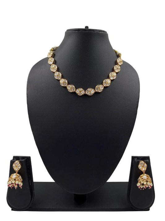 Exclusive Designer Short Polki Jewellery Necklace Set