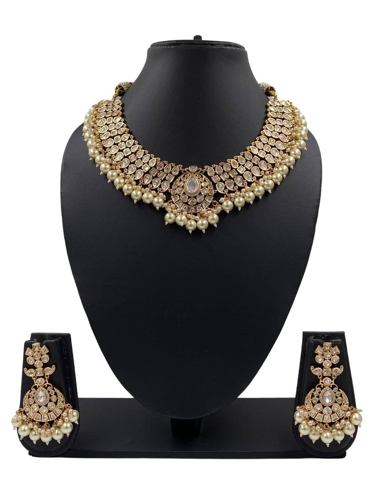 Nayantara Unique Wedding Polki Jewellery Necklace Set By Gehna Shop