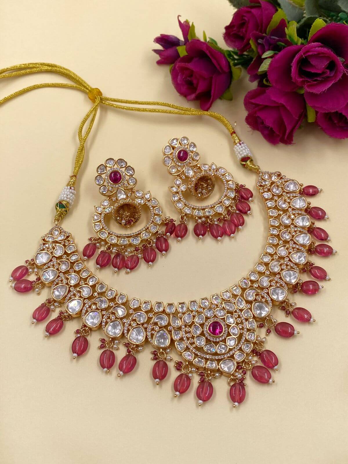 exclusive and latest collection of Wedding Polki Necklace sets and wedding Jewellery online
