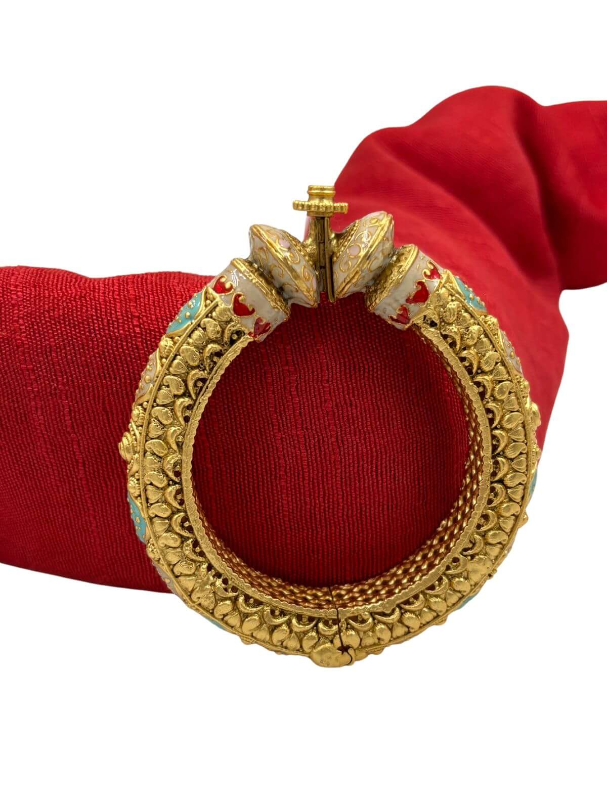  Gold Plated Antique Nakshi Kada Bracelet With fine Meenakari 