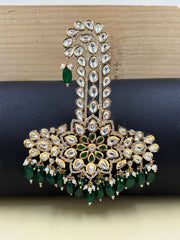 Royal Look Maharaja Emerald Polki Kalangi | Safa Kalgi For Men