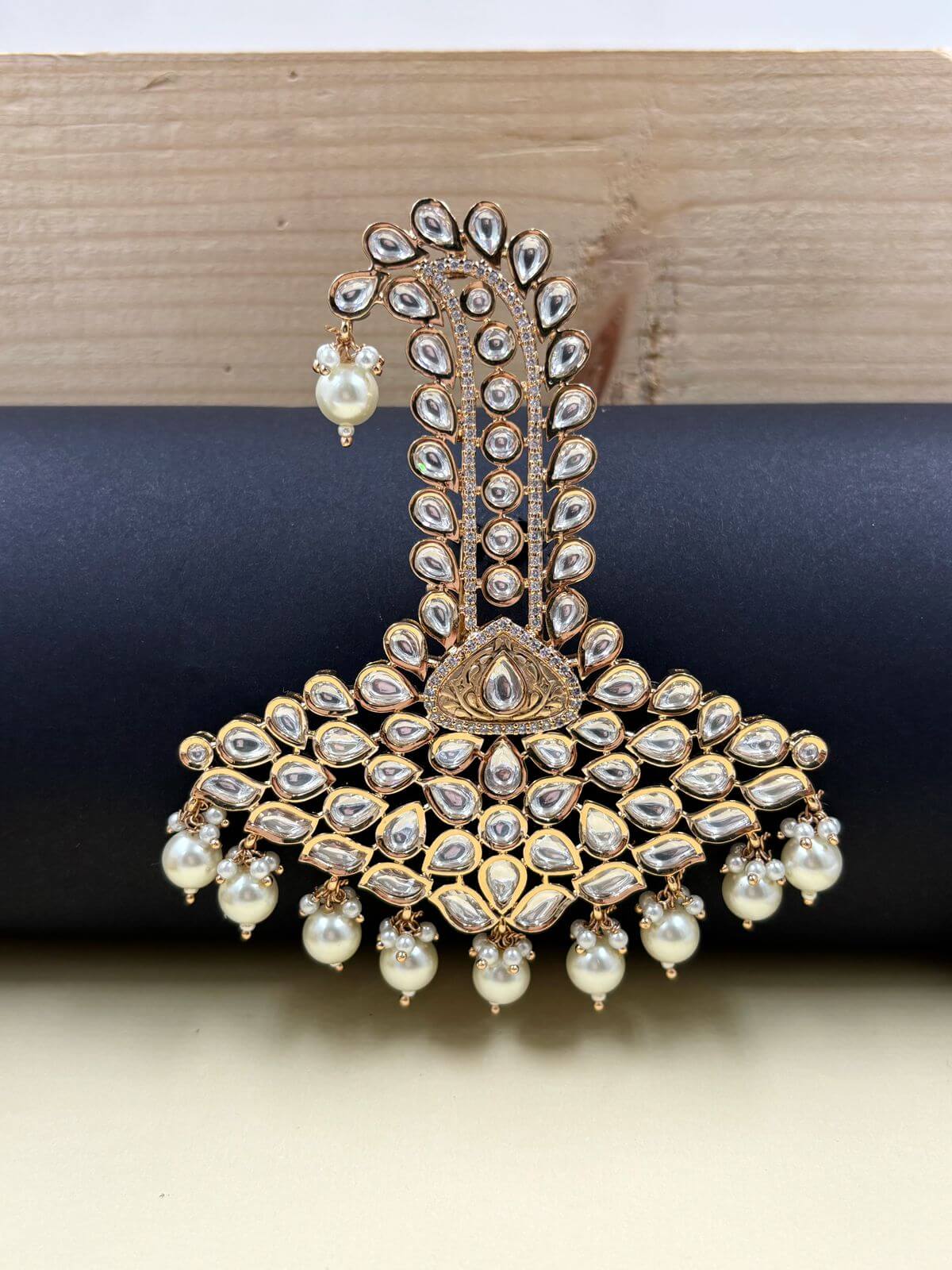 Designer Royal Look Polki Kundan Kalangi Kalgi For Men White