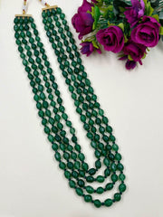 Multi Layered Semi Precious Green Jade Beads Necklace For Men And Women