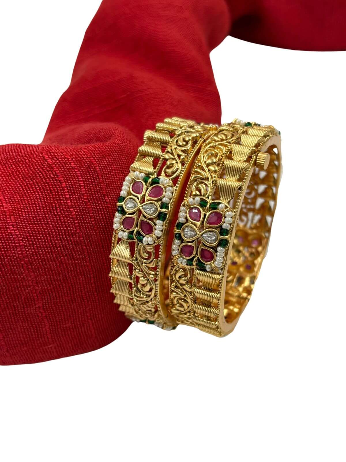 Sayali Gold Plated Antique Gold Bangles For Women By Gehna Shop