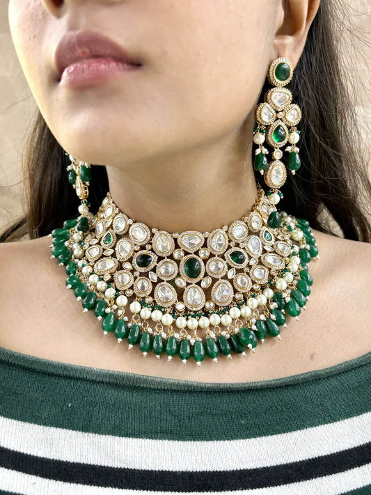 Padmini Kundan Polki Bridal Necklace Set | Wedding Jewellery Set
