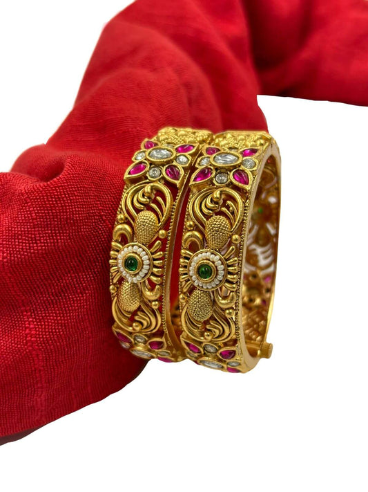 Mayra Antique Artificial Golden Bangles | Designer Women Bangles