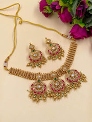 Designer Short Golden Necklace Sets