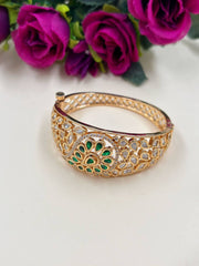 Designer Kundan Polki Green Bracelet For Women 