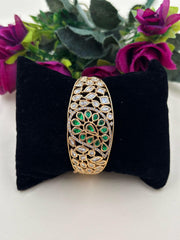 Designer Kundan Polki Green Bracelet For Women 