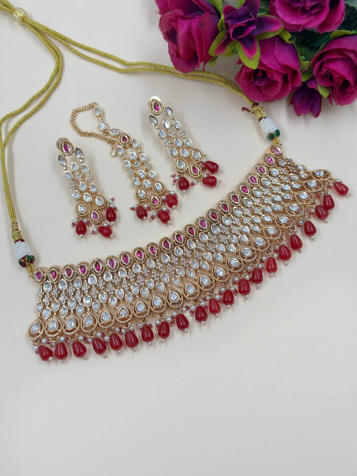 Designer Polki Kundan Bridal Choker Set | Wedding Jewellery