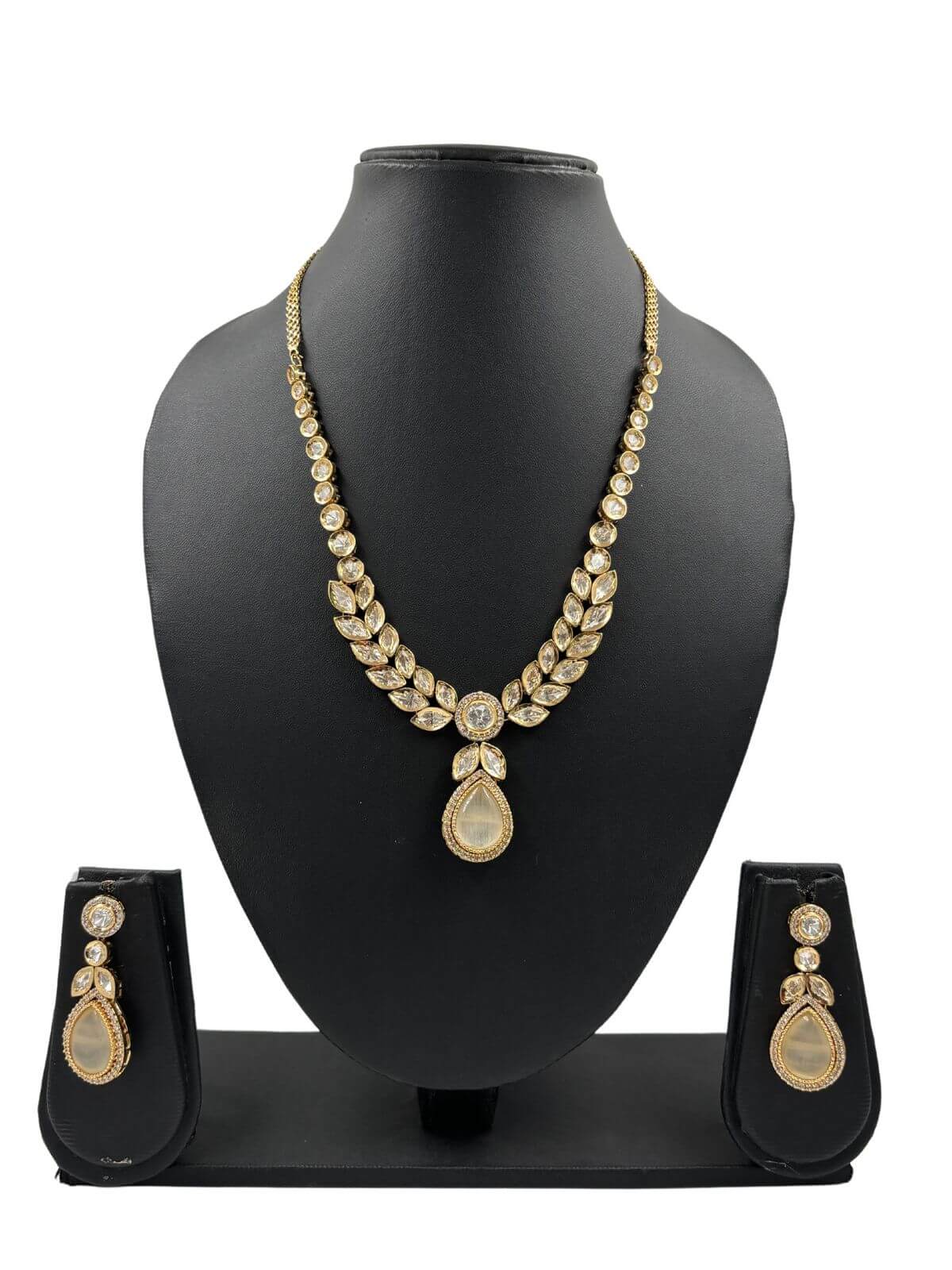 Zeenat Modern Look Changeable Stones Polki Necklace Set | Party Necklace 