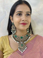 Sabyasachi Inspired Bridal Antique Victorian Jewellery Necklace Set By Gehna Shop Victorian Necklace Sets