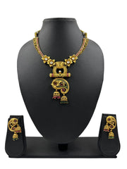 Designer Artificial Gold Plated Floral Design Antique Gold Necklace Set