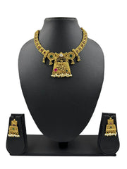 Artificial Gold Plated Short Antique Gold Necklace Set