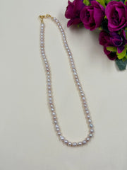 Natural Single Line Freshwater Rose Pink Pearl Bead Necklace