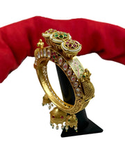 Suhani Gold Plated Designer Antique Golden Kada Bangles With Jhumka