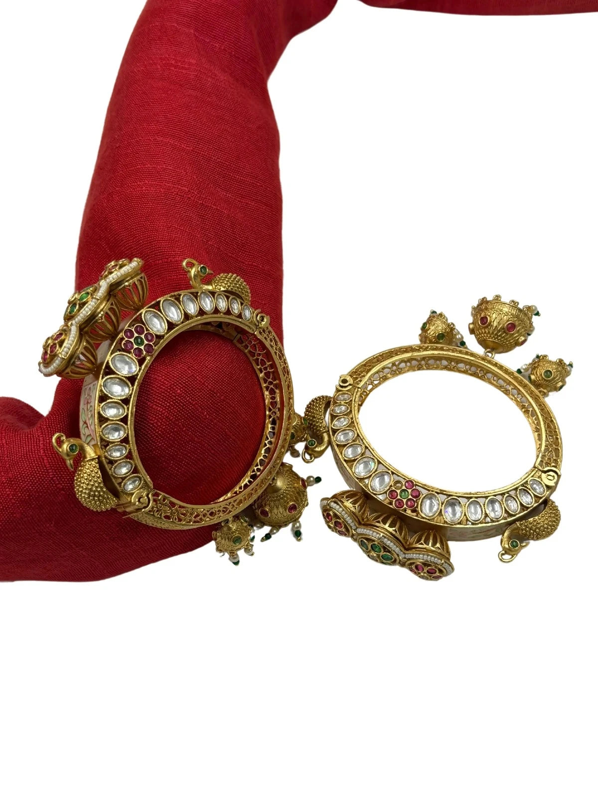 Suhani Gold Plated Designer Antique Golden Kada Bangles With Jhumka